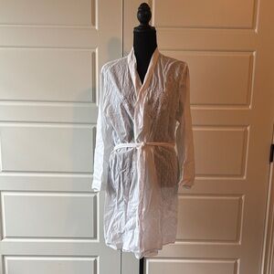 White Sheer Robe with Belt